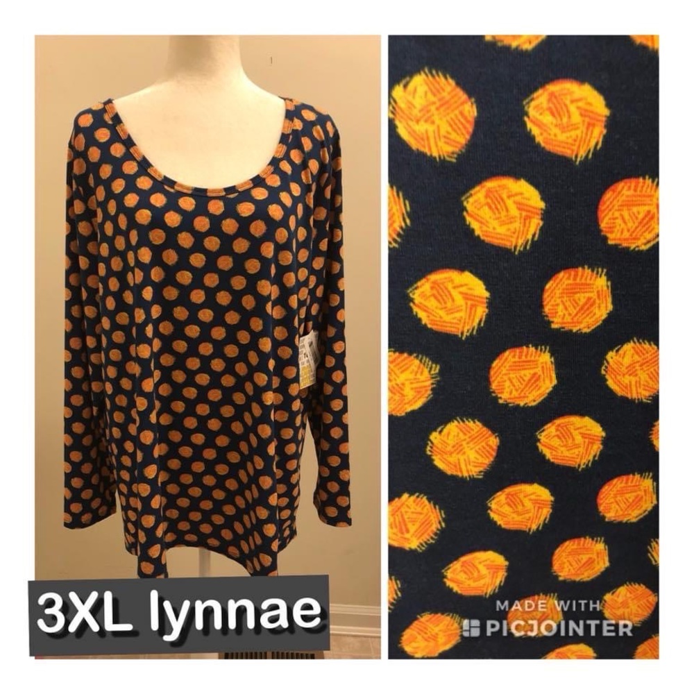 Lularoe lynnae 3XL long sleeve polka dot top
